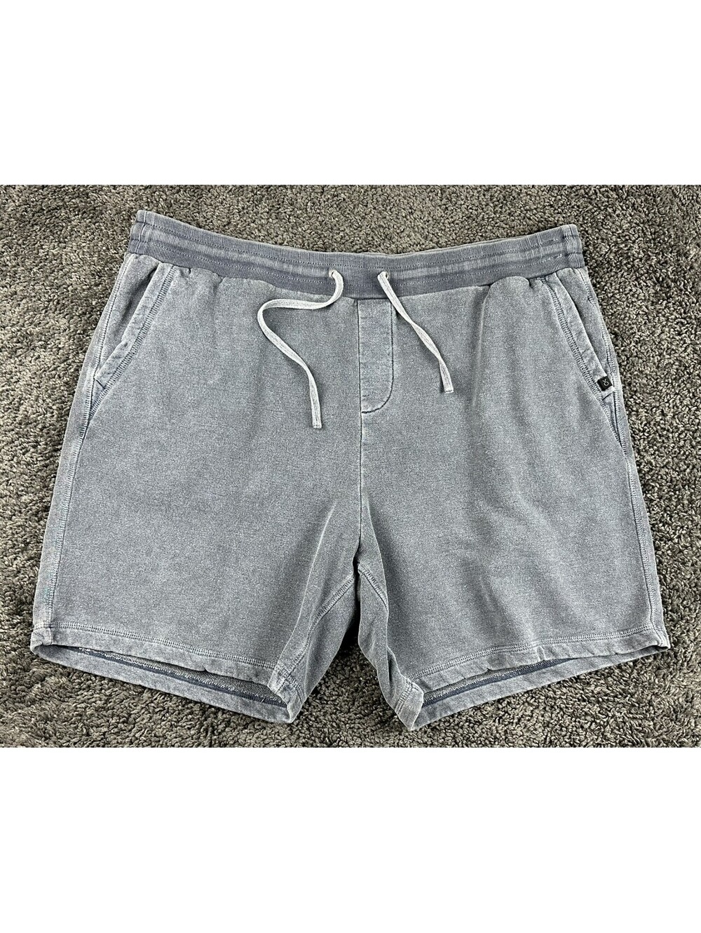 Outerknown Sur Sweatshorts Mens Faded Black Hemp Organic Cotton Blend Shorts XXL